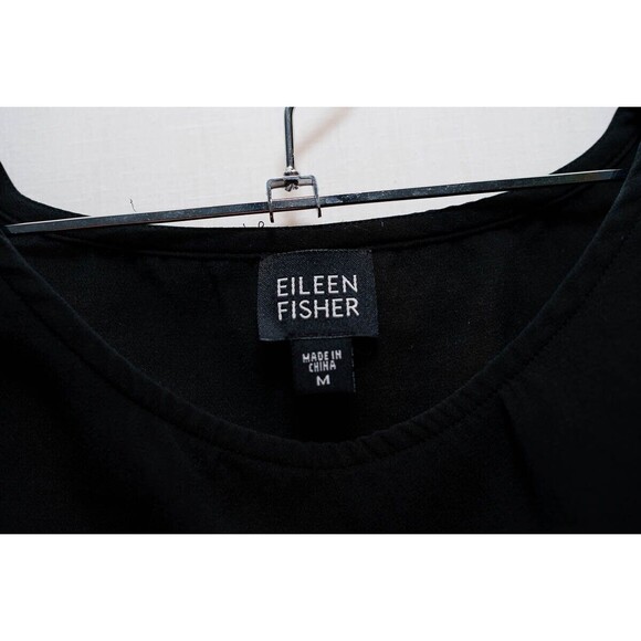 Eileen Fisher womens black silk tank top M capsule basic - Picture 2 of 6